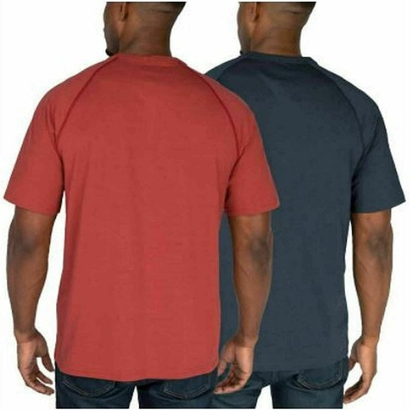 Rugged Elements Men's 2-Pack Cotton Blend Tee Shirts Red & Navy Small - Picture 2 of 4